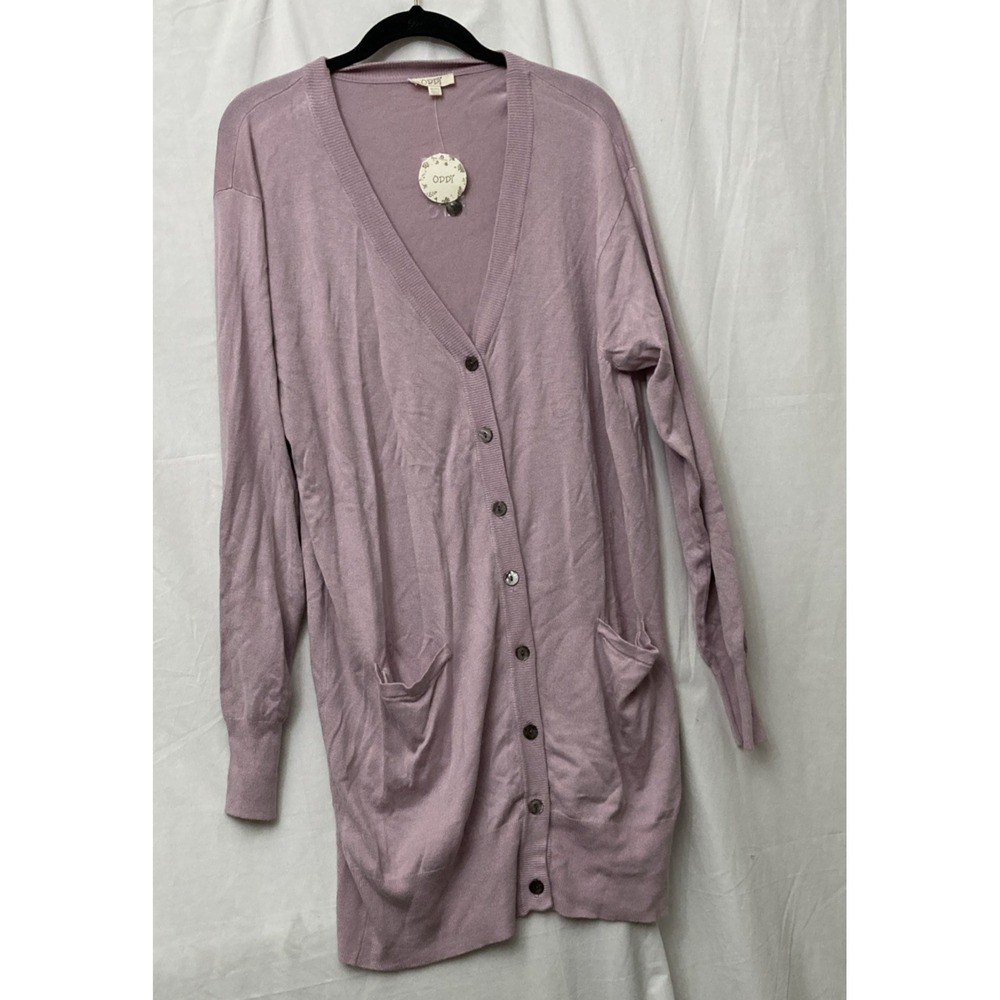 NWT Oddy Pink Long Sleeve Button Up Sweater Knit Cardigan w/Pockets - SZ 1XL/2XL